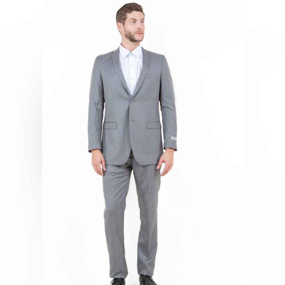 Men's Gray Sharkskin suit 42S